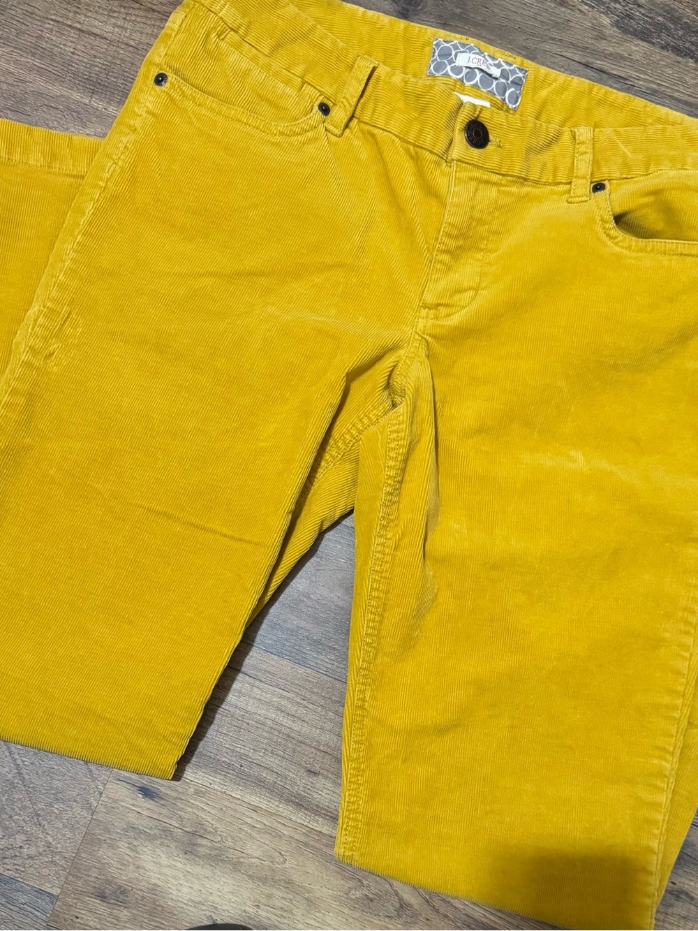 J.Crew Mustard Yellow Corduroy Pants Bootcut Size 8 Short 8S Gold Fall Cozy